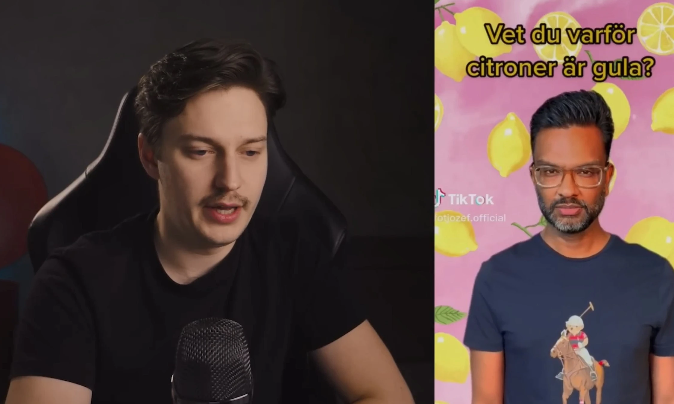 Emil Hansius reagerar på Fotjozef